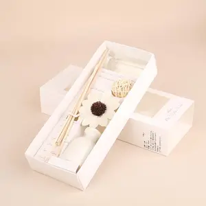 Lavender Rose Jasmine Osmanthus Lily Flower Empty Reed Stick Diffuser Ceramic Bottle And 30Ml Essential Oil Refill Set