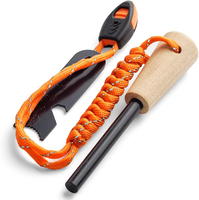 Poignée d'allume-feu en titane personnalisée Poignée de tige ferro avec insert de lueur en bois en laiton G10 en fibre de carbone Outil de tige de silex EDC