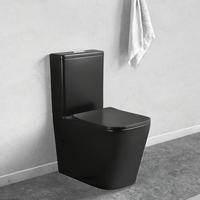 YIDA WC moderne de luxe en porcelaine blanche, à double chasse, deux pièces, avec cuvette carrée, siphon en P et fermeture douce