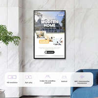 Écran LCD HD de 32 pouces, affichage mural suspendu, panneau de menu électronique numérique pour restaurant, café, boutique, publicité