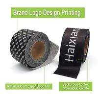 Ruban adhésif en papier kraft personnalisé avec logo imprimé, noir et brun, activé par l'eau, renforcé, auto-adhésif, fragile