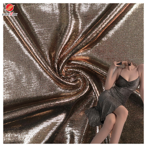 Vải Dệt Kim Sáng Màu Áo Len <span class=keywords><strong>Polyester</strong></span> Vải Dệt Kim In Lá Vàng Cho Váy - Product Image 1