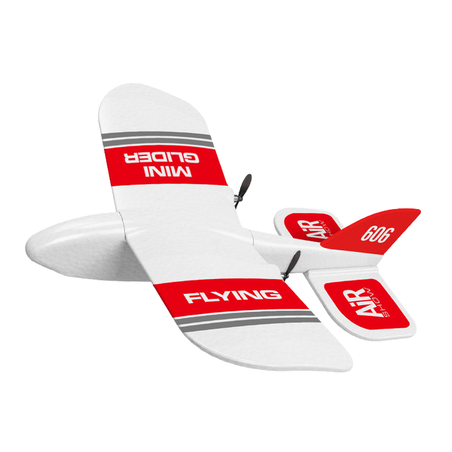 Color Box 2.4G EPP Mini Foam Remote Control Glider White&Red Ready-to-Go Outdoor 4 Channel 30M System Batteries Included