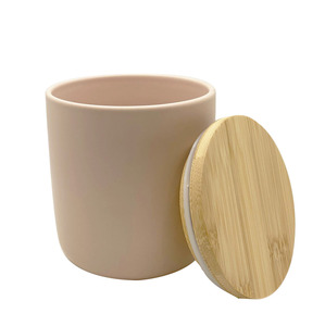 New Arrival 13oz Nordic Modern Matte Engraved Luxury Ceramic Candle Jar With Lid And Box For Home Decor