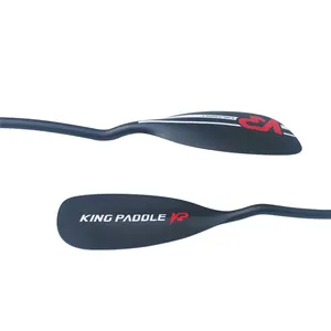 King New Bend Kayak Shaft 2 Piece Adjustable 3K Carbon White water Paddle