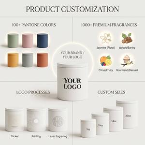 Luxury Ceramic Jar Scented Soy Wax <b>Candle</b> With Matching Color Gift Box For Modern Home Decor Wholesale Private Label <b>Set</b> - Product Image 3