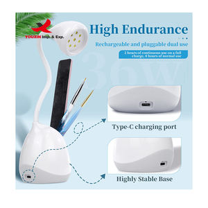 Lampe UV LED rechargeable 36W pour séchage de colle, flexible, mini lampe UV pour ongles, support de brosse pour table de salon de manucure - Product Image 5