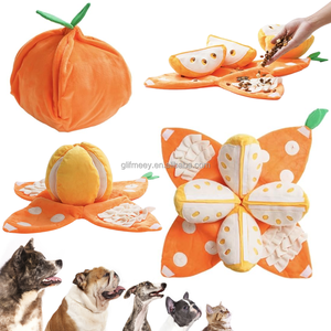 Jouet interactif pour chien en peluche Orange, jeu de <span class=keywords><strong>cache</strong></span>-<span class=keywords><strong>cache</strong></span>, puzzle tangerine, jouet sonore pour chiot - Product Image 1