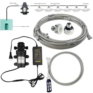 110 Psi Dc 12V Zelfaanzuigende Pomp Met Zink Plating Fog Nozzles Aeroponics Systeem Patio Mist Koelsysteem