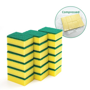 Esponja de Cocina de Nylon Antibacterial de Alta Resistencia, Empaquetada al Vacío, Esponja Doble para Lavar Platos y Limpiar - Product Image 1