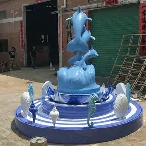Fiberglass Whale Spray Sculpture Glass Fiber Whale Fountain Statue For Garden Landscape