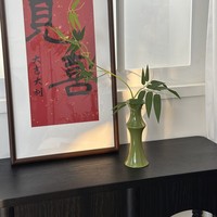 Vase en bambou de luxe léger, style vintage, pour bambou porte-bonheur, fougère asperge, verdure artificielle, fausses fleurs, décoration d'intérieur haut de gamme