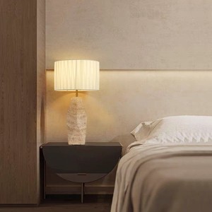 Lámpara de mesa de piedra Hfshanks E27 con interruptor LED para iluminación de cabecera de dormitorio - Product Image 4