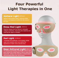 Masque LED portable pour les yeux, réduit les poches sous les yeux et les cernes, thérapie par lumière rouge avec EMS