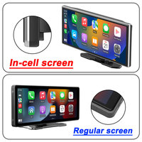Écran portable 11,26 pouces Carplay Android Auto PND avec navigation GPS, caméra de tableau de bord double 4K réelle 1080p, moniteur DVR, lecteur MP5 intelligent