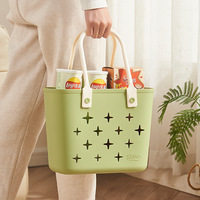 Panier de rangement rectangulaire creux en plastique portable avec poignée pour la maison, le shopping, le camping, les pique-niques, les dortoirs étudiants et le lavage