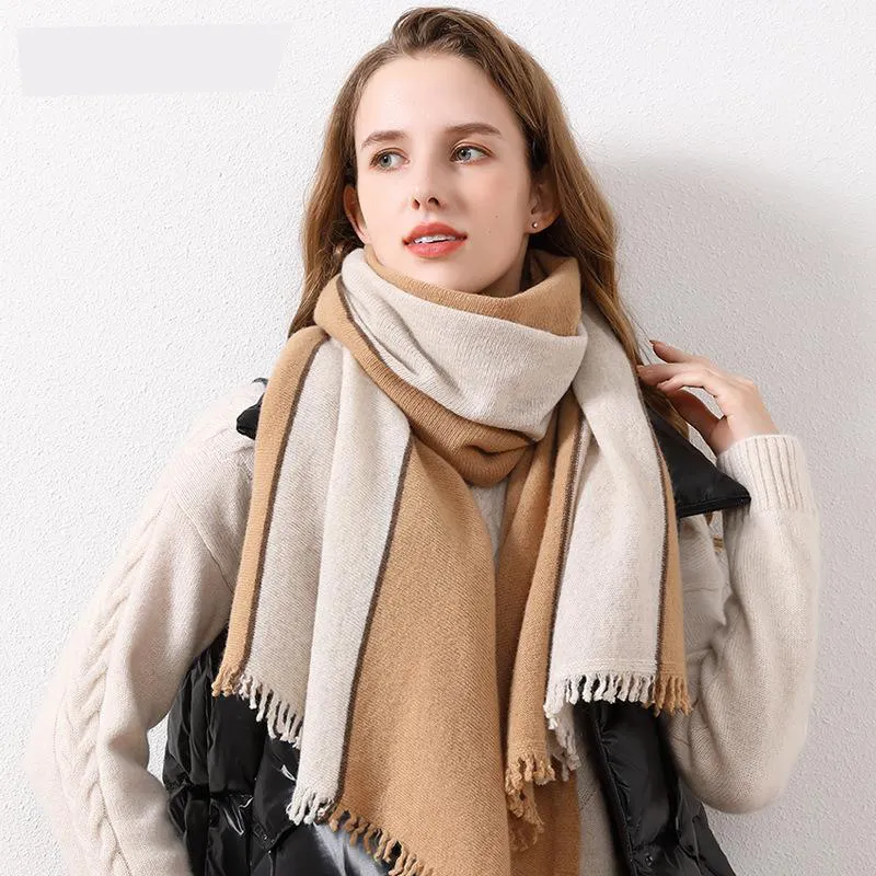 Women Winter prue wool Scarves New Collection 2022 100% Designer Custom Cashmere Long Wool Scarf
