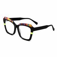 Lunettes optiques surdimensionnées en acétate multicolore RSD8043, vente en gros d'usine, lunettes optiques de luxe en acétate coloré