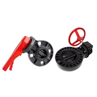 Vanne papillon industrielle en PVC-U à vis sans fin PN16, haute pression, raccord à bride, vanne de régulation résistante aux produits chimiques pour l'irrigation