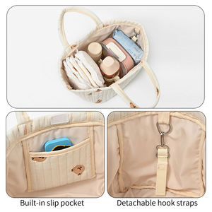 Bolsa de Pañales para Mamá, Mochila de Algodón de Gran Capacidad, Organizador de Maternidad para Viajes, para Niños y Niñas, Uso Diario en Exteriores y Guardería - Product Image 4