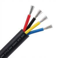 Cable de Cobre Estañado Multifilar Tipo 758 de 24 AWG, Resistente al Calor, Ignífugo, de PVC, para Uso Industrial, 300 V