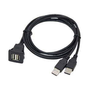Cable de panel USB 2.0 de doble puerto con carcasa cuadrada de ABS y clip para automóviles, embarcaciones y salpicaderos de vehículos, cable de extensión de datos - Product Image 1