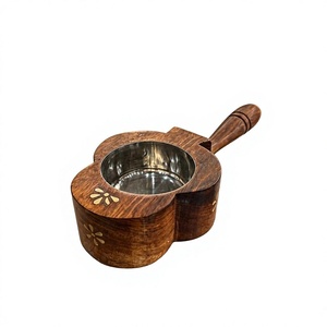 Handmade <b>Sandalwood</b> <b>Incense</b> Burner With Metal Insert Floral Design Aromatic Diffuser All-Season Use Ramadan Eid Fragrance - Product Image 1