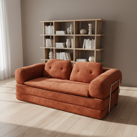 Sofá Cama Convertible CHEERMAN Chesterfield de Diseño Moderno, Ahorra Espacio, Ecológico, Modular, Relleno de Espuma y Tapizado en Tela