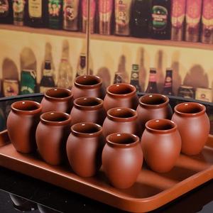 Verres à shot en argile rouge M 2oz, verres à tequila mexicains miniatures en argile, pots Cantaritos, verres à shot - Product Image 2
