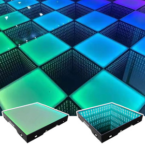 3d Infinity Mirror Led Dance Floor Magnetic Tiles For Wedding Stage Party Event Nightclub With Music Sync And Remote Control - Product Image 1
