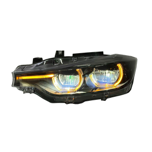Vente en gros de phares de voiture pour BMW F30 F35 2012-2018, design amélioré Shadow Line noir, DRL jaune et blanc - Product Image 3