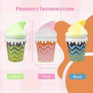 Rukioo Hot Sale Sweet Ice Cream Design Classic Manual Dry <b>Herb</b> <b>Grinder</b> 73MM Size Zinc Alloy Plastic - Product Image 6