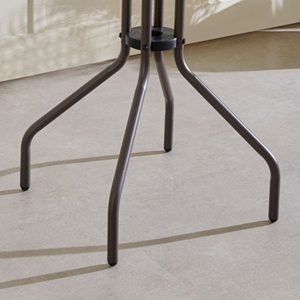 Mesa de Té Minimalista con Tapa de Vidrio para Terraza y Balcón, Muebles de Exterior con Superficie de Vidrio Templado y Metal Resistente - Product Image 3