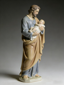 Escultura de Resina Hecha a Mano de San José, Sagrada Familia Religiosa con Figura del Niño Jesús - Product Image 3