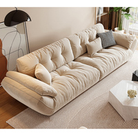 Canapé modulaire en forme de L extensible de luxe minimaliste italien, canapé-lit compact, canapé-lit compressible, rembourrage en éponge, salon de villa