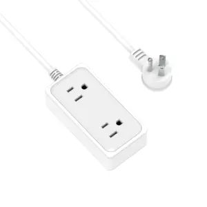 Portable 5-in-1 Power Strip US Standard with USB Type C Port 2 AC Outlets 1.5M Cable 125V 10A Rated Extension Socket