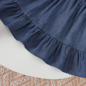 Nouveau Ensemble 2 Pièces Enfant <span class=keywords><strong>Fille</strong></span> 4-7 Ans Printemps/Été : Gilet Floral Rose <span class=keywords><strong>Rouge</strong></span> et <span class=keywords><strong>Jupe</strong></span> en Jean - Product Image 6