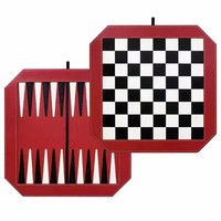Jeu d'échecs de luxe en cuir personnalisé 2 en 1 avec plateau de backgammon multifonction