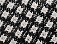 Écran de pixels flexible RGB WS2812 SMD à couleur pleine, programmable, noir, PCB, DC 5V, matrice de LED WS2812B
