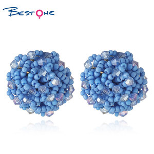 Bestone Cute Sexy <strong>Hawaiian</strong> <strong>Jewelry</strong> Earrings Colorful <strong>Seed</strong> Beads Stud Earring for Girls - Product Image 5