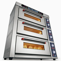 Horno Eléctrico de Infrarrojos Lejanos Zhuoran de 3 Niveles y 9 Bandejas, Diseño de Panel de Instrumentos con Control Automático de Temperatura e Iluminación Interior