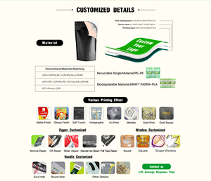 Bolsa <span class=keywords><strong>de</strong></span> pie <span class=keywords><strong>de</strong></span> aluminio impresa a medida con cierre resellable y ventana transparente para especias - Product Image 3