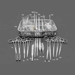 LHWPSI26 Experimento de Anatomía Veterinaria de acero inoxidable Herramientas de castración de mascotas 26 piezas Juego de instrumentos quirúrgicos de animales - Product Image 6