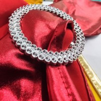 Rubans de chaise de mariage extensibles en polyester 100% avec nœud décoratif et boucle, dorure à chaud, pour banquets et fêtes à domicile, 15x35cm JIAOHUI