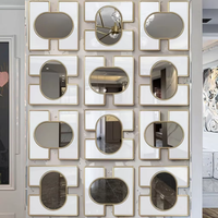 Miroir Décoratif Mural Sur Mesure Style Moderne Luxe Léger Nordique Français pour Mur d'Arrière-Plan de Salon Nouveau Style