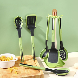 Juego de utensilios de cocina antiadherentes de silicona de 7 piezas con mango de nailon, resistentes al calor, incluye espátula y herramientas de cocina - Product Image 3