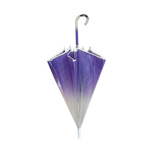 Parapluie transparent en POE semi-automatique avec poignée en forme de J, ensemble de parapluies transparents, romantique, créatif, mignon, cadeau d'anniversaire, cadeau de Noël - Product Image 1