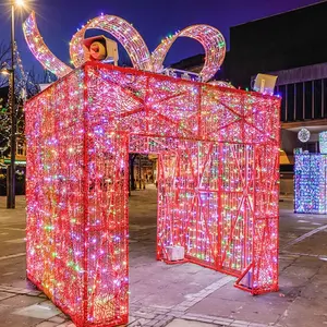 À prova d' água Ao Ar Livre Festival Personalizado caixa de presente de Natal Decorativas 3D Luz