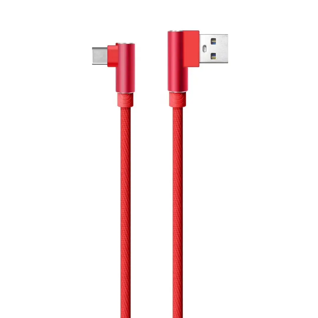 1 2 3 M Fast Charging USB C Data Cord Charger Cable For Samsung Xiaomi mi 8 6 Mobile Phone 90 Degree Phone Charger cable