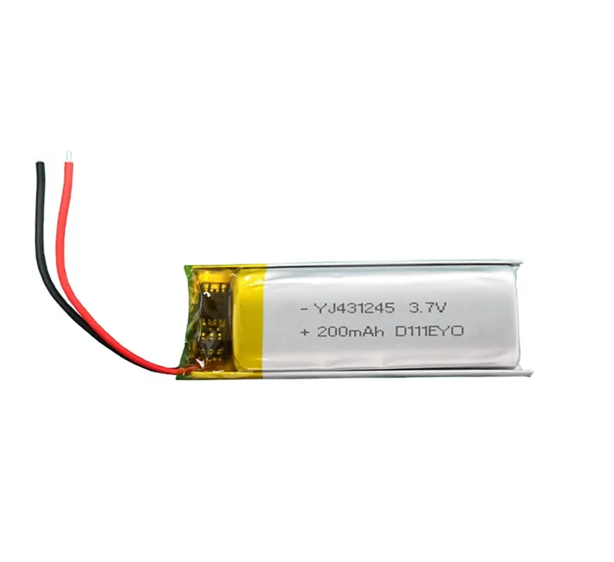 YJ Lithium- ion battery 3.7v 431245 200 mAh Rechargeable Polymer Battery with Pcb and Wire